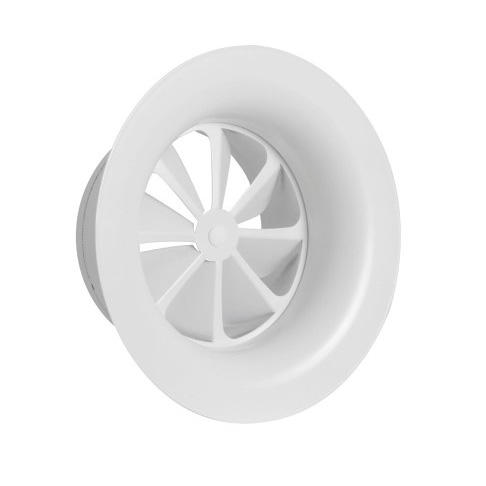 GCR swirl diffuser with fixed blades bent at constant angle